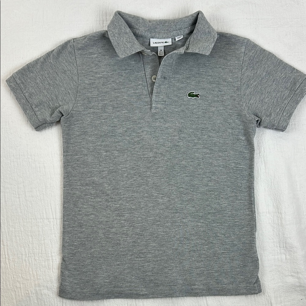 Lacoste Kids Gray Polo Shirt size 10